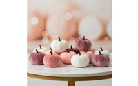 12 Pieces Velvet Pumpkins Thanksgiving Textile Pumpkins Soft Ornaments for Halloween