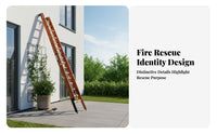 Fire Egress Ladder Hard-Wearing & Sturdy Telescopic Ladder Foldable Design Access Equipment for Apartment Dwellers, Professionals, Household, Home