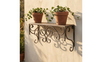 Wrought-Iron Shelf Antique Gray Rustic Wall Shelf Space Saving