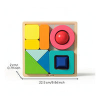 Geometric Puzzle with Prompt Cards Hands-on Educational Puzzle Panel Cognitive Toy for Home, Playroom, Classroom