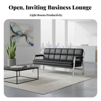 Minimalist Design Couch, Armchair, and Table collection space-saving Size Sofa Set Reception Seating for Office Managers, Business Owners, Clients, Lounge Area, Waiting Room
