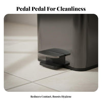 Slim Step Trash Can Hands-Effortless Function Slim Stainless Steel Trash Can Narrow Pedal Bin Large Capacity Foot Pedal Garbage