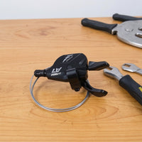 Rear Derailleur with Thumb Shifter Cable-Actuated Bike Shifting Component Rear Derailleur Matte Black Thumb Shifter Long-Lasting