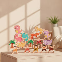 Dinosaur Stacking Toy Educational Wooden Stacking Toy Learning Wooden Balance Toys for Young Children, Preschoolers, Playroom, Kindergarten, Nursery