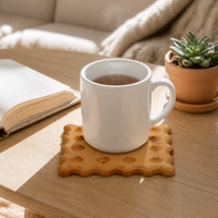 Creative Biscuit Wood Coasters for Mugs and Cups, Heat-Insulating Drink Mats