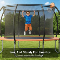 Trampoline for Kids and Adults, Indoor Outdoor Jumping Bed with Safety Net, Large Bounce, Multiple Sizes