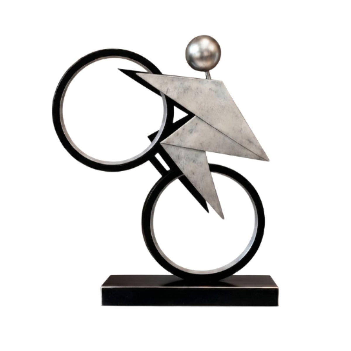 Abstract Two-Wheeler Statue Minimalist Style Modern Art Two-Wheeler Statue Modern Bike Ornament for Study
