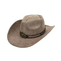 Cowboy Hat with Bull Emblem Classic Suede Cowboy Hat Soft Costume for Cowboys, Festivals, Horseback Riding