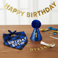Pet Birthday Party Decoration Set with Hat, Bandana, and Numbers for Cats and Dogs
