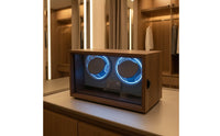 Watch Winder Cabinet Quiet Automatic Mechanical Watch Winding Box with Glass Door Retro for Men, Office