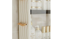 No-Holes Washroom Shelf Dust-Resistant Shower Storage Cabinet with Doors Waterproof Washroom Cosmetic Organizer Box for Kitchen, Restroom