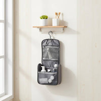 Hanging Toiletry Bag Multiple Compartments Hanging Cosmetic Case Reinforced Carry Grip Travel Makeup Organizer for Women, Journeyers, Washroom