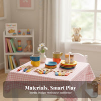 Great Gift Tea Party Playset Realistic Design Kids Play Food Set Colorful Pieces Wooden Tea Party Set Screen-Unplugged Fun for Girls, Preschoolers, Toddlers