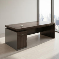 Ample Storage Space Solid Wood Office Desk Long-Lasting & Sturdy Wood Computer Desk Heavy Duty Modern Computer Table Scratch Resistant for Executives, Study Room