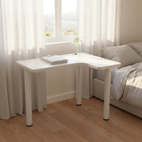 Small Corner Work Desk Modern Simple Style Corner Desk Space Saving Keyboard Tray for Study, Bedroom