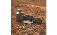 3 Pieces Titanium Bottle and Container Set Matte Water Bottle with Food Containers Camping Cookware Set Ultralight Drinkware