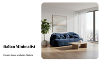 Tufted 3-Seater Sofa Italian Minimalist design Upholstered 3-Seater billowingLike Design Couch for Homeowners, Families, Living Room, Office, Bedroom