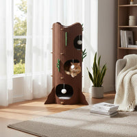 Stable and Long-Lasting Multi-Level Felt Feline Perch With Hanging Ball Toys Kitten Activity Perch Cozy Condos for Multiple Cats
