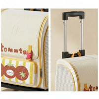 Pet Carrier Backpack with Wheels Hands-Unrestricted Pet Carrier with Wheels Ventilated Comfortable for Travelers, Travel