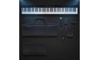 Full-Size Portable Keyboard Piano Rechargeable Piano with Carrying Bag Compact Keyboard with Music Stand for Beginners, Students, Travelers, Travel, Home Practice