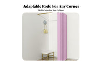 Wall-Mounted L-Shaped Curtain Rod Space-Saving Changing Room Curtain Track Easy Installation Curved Dressing Room Rod Long-Lasting for Boutique Managers, DIY Enthusiasts, Homeowners, Bathroom, Bedroom, Office, Hospital