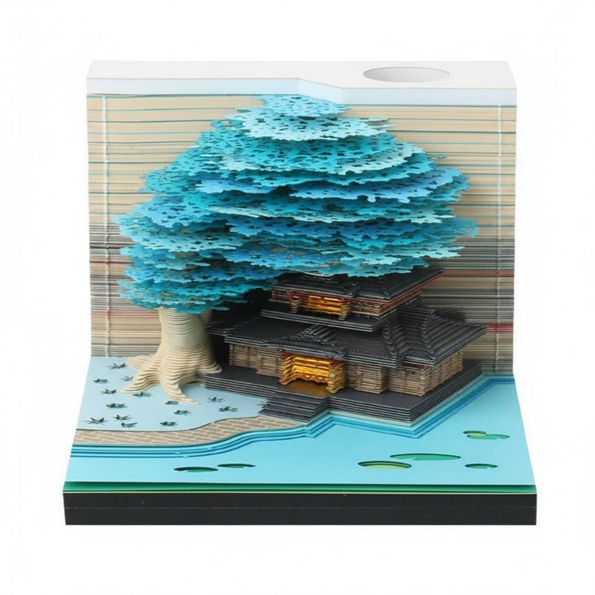 Creative Gift Paper Carving Art Calendar Decorative Ornament Tear-Away Castle Calendar Multi-Functional for Students, Colleagues, Study Room