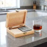 Gift Box for a Birthday Gift, Premium Whisky Gift Set for a Home Bar, Marble Whisky Chilling Stones with Ice Tongs, Unique Gift for Him or Men