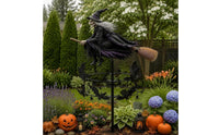 Spooky Witch Wind Wind Spinner Kinetic Wind Wind Spinner with Witch Topper Whimsical Halloween Lawn Ornament Fantasy for Decorators