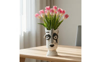 Human Face Vase Sculptural Face Vase Artistic for Art Lovers, Office Desk
