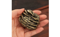 Crustacean Figurine Brass-Toned Crustacean Ornament Antique-Style Desktop Decoration for Collectors, Art Lovers, Bookshelf, Display Cabinet