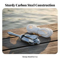 Carbon Steel Boat Anchor Foldable Design Folding Grapnel Anchor Easy Storage Portable for Paddleboarders, Fishing, Kayaking