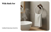 Modern Design Wall-Mounted Towel Loop Space-Saving Loop Hanger with Square Mount Easy to Clean Bathroom Accessory Polished Finish for Hotel Managers, Homeowners, DIY Enthusiasts, Washroom, Restroom, Powder Room, Kitchen
