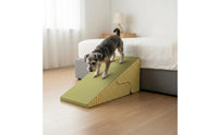 Washable Cover Convertible Pet Stairs Ramp Non-Slip Surface Foldable Pet Ramp Joint Protection 3-Step Dog Stairs Stable Construction for Senior Pets