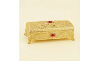 Metal Jewelry Box Decorative Jewelry Box with Hinged Lid Classic Small for Women, Dresser, Vanity