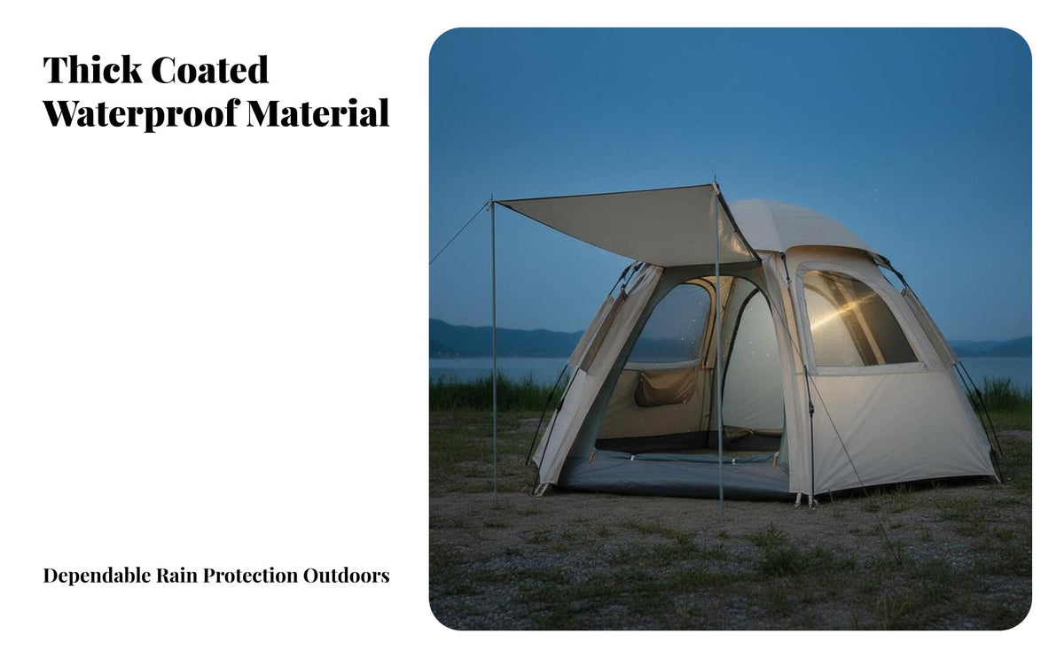Hexagonal Self-Erecting Tent Automatic Quick Setup Camping Gear Water-Resistant Excludedoor Gear for Families, Beginners, Hiking, Backyard Gatherings