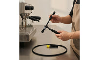 Flexible Tube Steam Wand Cleaning Brush Dense Bristles Steam Wand Descaling Brush Curved Handle