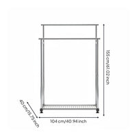 Stainless Steel Clothes Rack Rust-Resistant Freestanding Garment Rack Large Capacity Home Storage for Outdoor