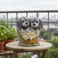 Dog Planter Weather-Resistant Dog Shaped Flower Pot Puppy Flower Pot for Gardeners, Balcony, Patio, Deck