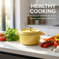 Enameled Cast Iron Dutch Oven, Heavy-Duty Cast Iron Round Pot, Ovenproof Enameled Cast Iron Dutch Oven, Enamelled Cast Iron Round Casserole Pot