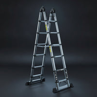 Stainless Steel Telescoping Ladder Extendable Telescopic Ladder Portable Adjustable for Homeowners, DIYers, Contractors
