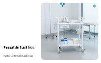 Multifunctional Beauty Salon Trolley Locking Brakes Beauty Spa Rolling Cart Integrated Drawers Multipurpose Tool Cart Sturdy ABS Plastic for Hair Stylists, Estheticians Artists, Barber Shops, Medical Facility S, Medical Facility