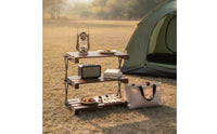 3 layer Camping Shelf Lightweight Desk Organizer Storage Rack Quick Setup Furniture for , Patio