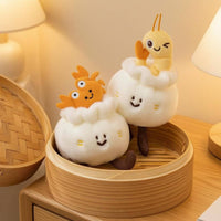 Squishy Steamed Bun Plush Toy PP Cotton Filling Food Plush Pillow for Gift