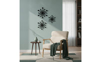 3 Pieces Sunburst Wall Decor Black Sunburst Sculpture Retro for Living Room