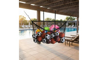 Sturdy Polyester Pool Storage Net Easy to Hang Swimming Pool Mesh Organizer Adjustable Straps for Outdoor