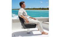 Cushioned Marine Driver Seat Textured Boat Seat with Hinged Backrest Sturdy Tough for Fishing Boats
