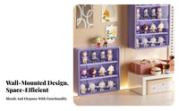 Dustproof Wall-Mounted Blind Box Case Closure Clear Tiered Figure Box High Clarity Display Cabinet No-Drill Installation for Collectors, Toy Enthusiasts, Anime Fans, Bedroom, Living Room, Study, Desk