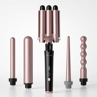 Two Voltage Curling Iron with Interchangeable Barrels Adjustable Temperature Interchangeable Curling Wand Set Professional Multifunctional Hair Styler Heat-Resistant for Women, Home, Travel, Salon