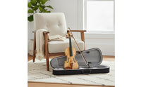 Violin with Hard Case Wooden Violin with Case Black Student for Beginners, Practice, Lessons