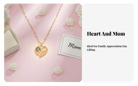 Heart Charm Necklace Titanium Steel Long Lasting Shine for Mothers Day